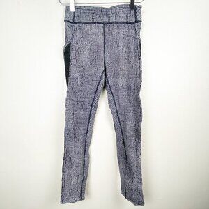 LULULEMON | Black White Printed Leggings Mesh Sides 6